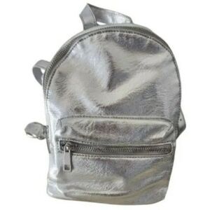 Silver Mini Backpack Purse
